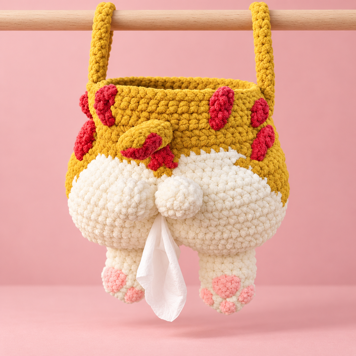 Cat Tissue Pouch Crochet Pattern | 30-Page PDF Guide with Photos & Diagrams