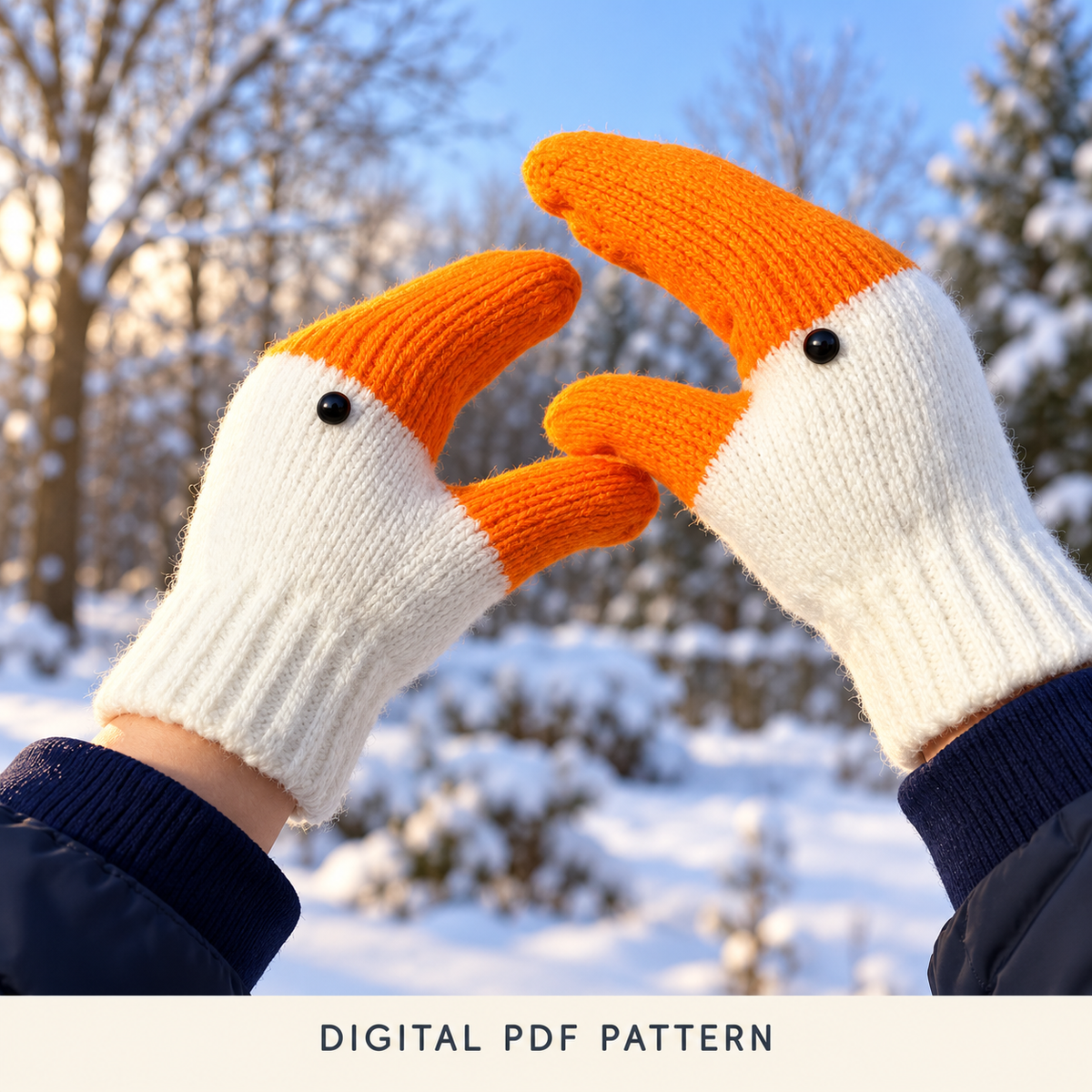 Goose Mittens Crochet Pattern PDF – 60 Pages | English, Spanish, Dutch & German