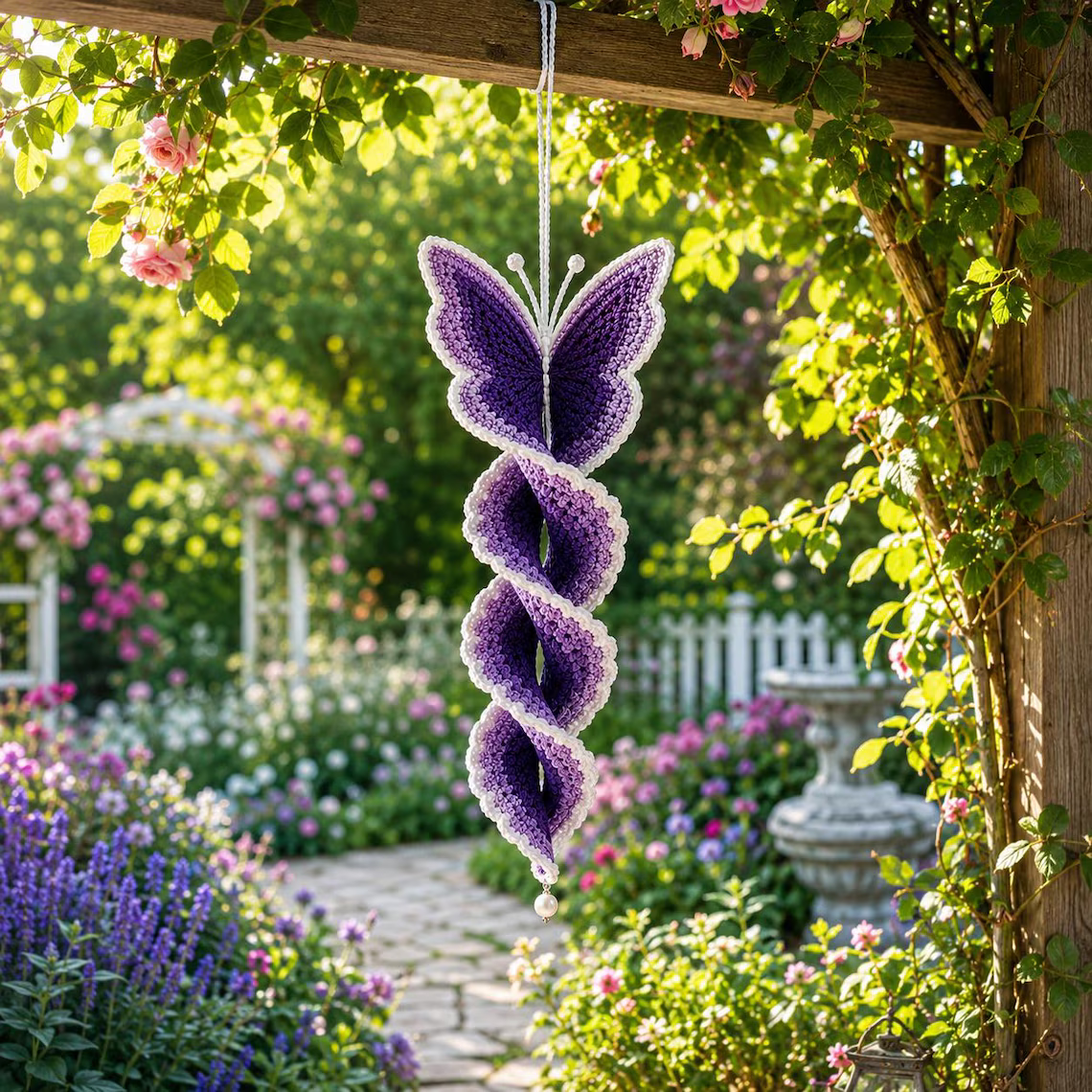 3D Butterfly Wind Spinner Crochet Pattern English, German & Spanish. – 30-Page Beginner Step-by-Step PDF Guide